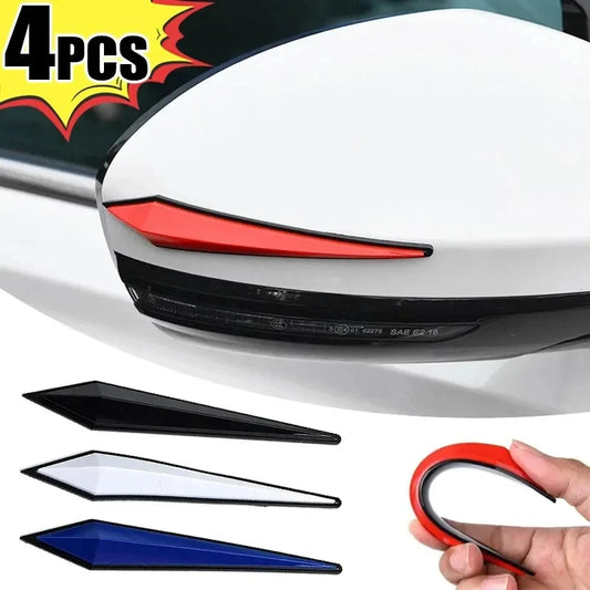 4PCS Car Anti-Scratch Protective Stickers – Bumper, Door, Rearview Mirror Edge Guard Rubber Strips