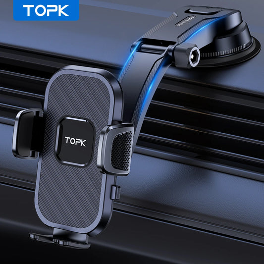 Universal Car Phone Holder for Dashboard with 360 Degree Rotation Anti Slip Grip and Adjustable Arm