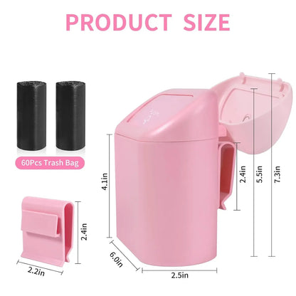 Compact Hanging Car Trash Bin with Lid Push to Open Design for Clean and Organized Interiors