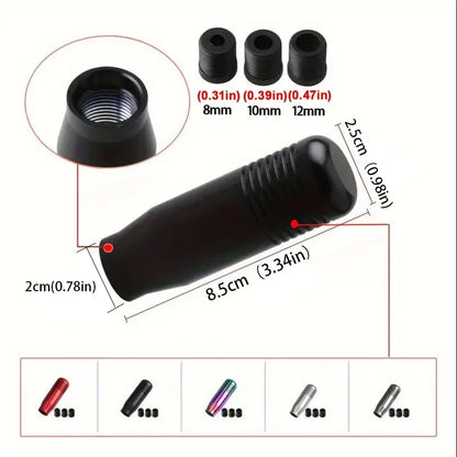 Universal Aluminum Gear Shift Knob for Manual Transmission Cars with 3 Size Adapters