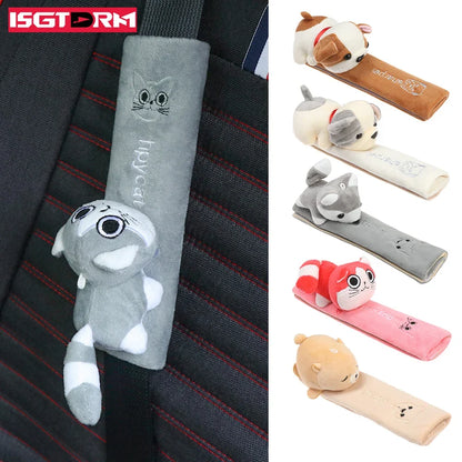 Cartoon Car Seat Belt Cover – Universal Flannel Shoulder Pad for Comfort & Safety