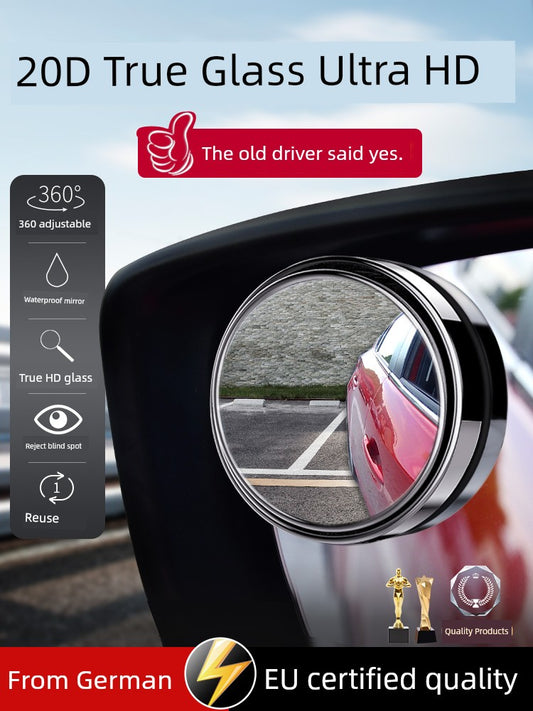 Rearview Round Blind Spot Mirror – 360° Wide Angle Car Reversing Assist