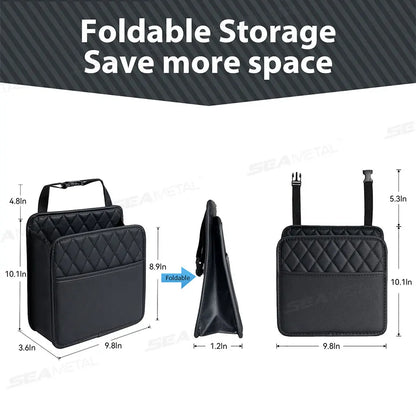 Car Seat Back Storage Box – Universal Hanging Headrest Organizer with Foldable Pockets