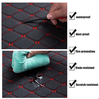 4PCS Universal PU Leather Car Floor Mats – Waterproof Front & Rear Foot Pad Protector Set