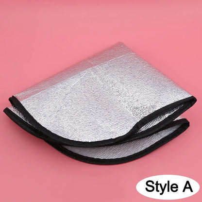 Double Thick Foldable Car Steering Wheel Sun Shade – Anti-UV Silver Cover