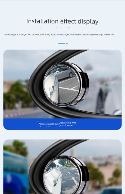 Rearview Round Blind Spot Mirror – 360° Wide Angle Car Reversing Assist