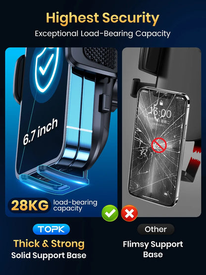 Universal Car Phone Holder for Air Vent with Gravity Clamp Design