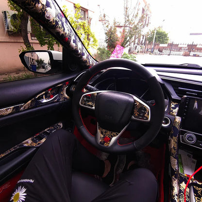 Self Adhesive Embroidered Car Interior Trim Stickers for Pillars and Panels