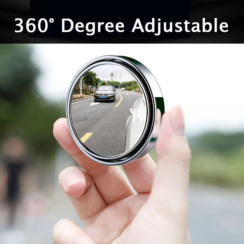 2PCS 360° Adjustable Blind Spot Round Mirrors – Wide Angle Auxiliary Rearview Convex Mirrors