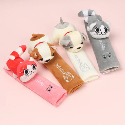 Cartoon Car Seat Belt Cover – Universal Flannel Shoulder Pad for Comfort & Safety