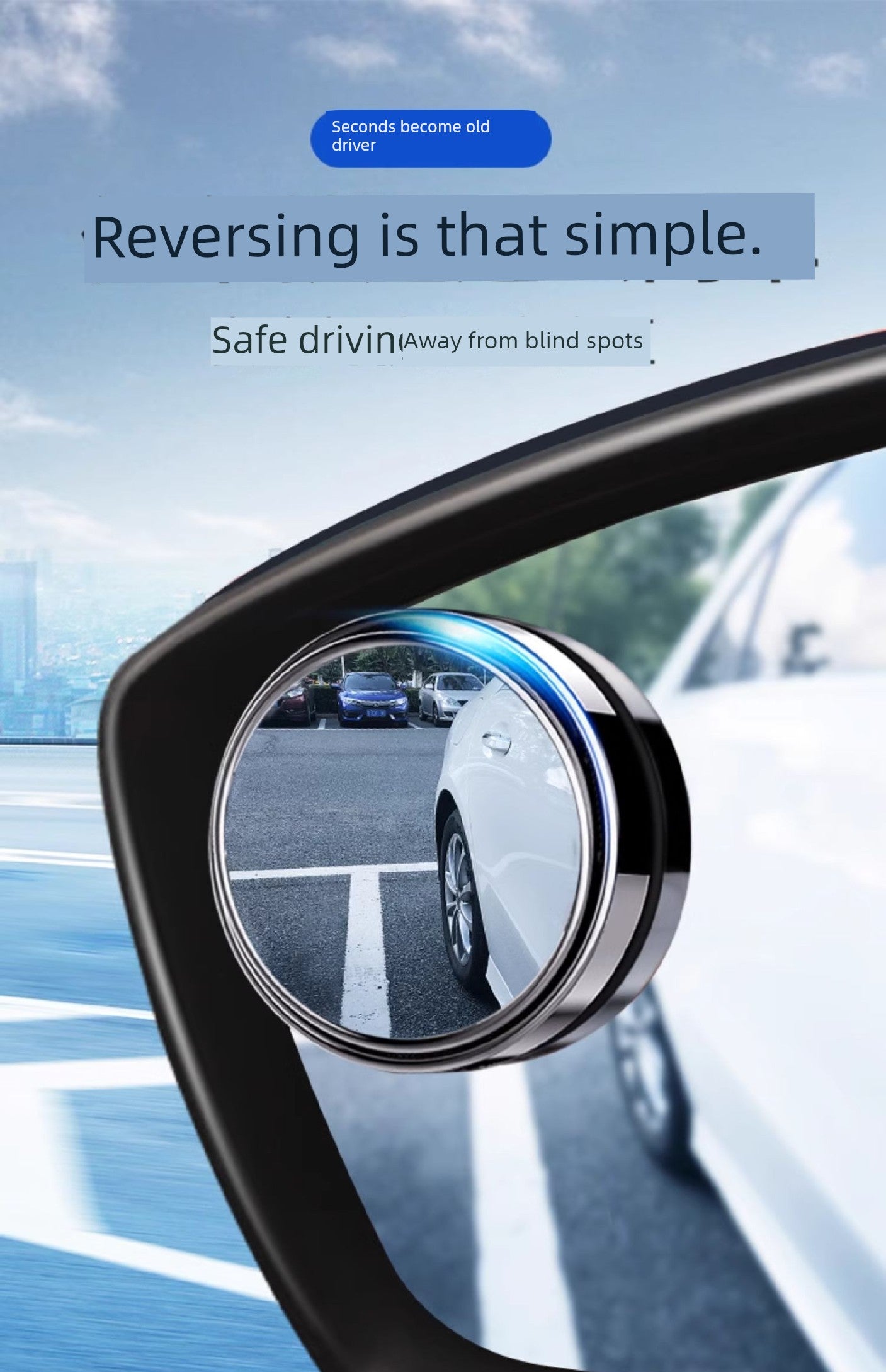 Rearview Round Blind Spot Mirror – 360° Wide Angle Car Reversing Assist