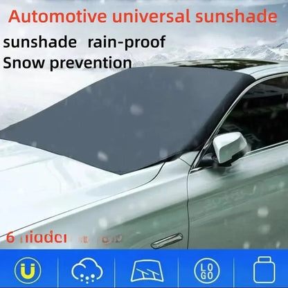 Magnetic Car Front Windscreen Cover – Waterproof Sunshade & Snow Protector
