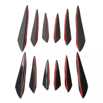 6PCS Universal Rubber Car Front Bumper Lip Protectors – Rear Diffuser Carbon Fiber Spoiler Splitter Guard (Black)