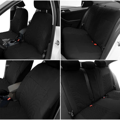 Universal Car Seat Cover Set with Embroidered Design for All Season Comfort