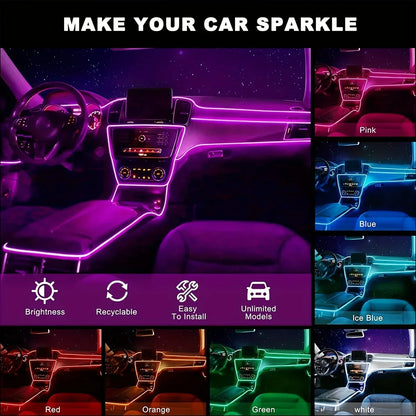 LED RGB Fiber Optic Interior Light Strip with Remote