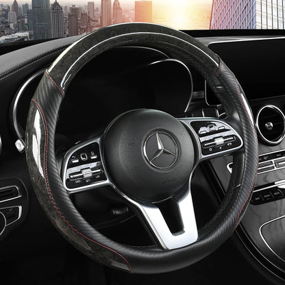 Peach Wood Grain Steering Wheel Cover for 14.5 to 15 Inch Wheels