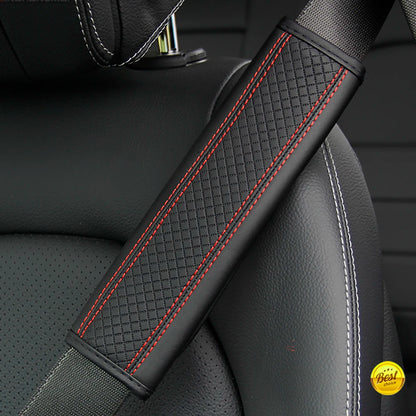 PU Leather Embossed Car Seat Belt Shoulder Cover – Comfort & Decompression Pad