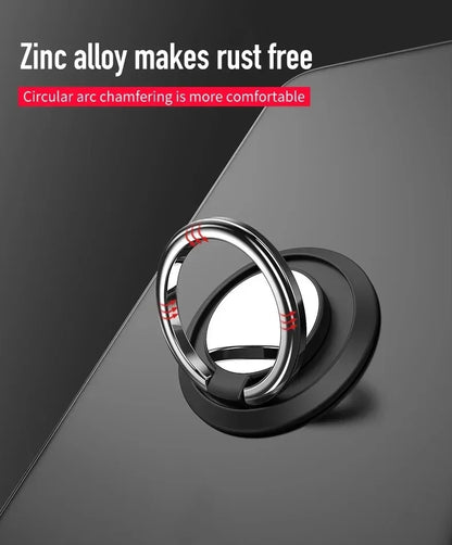 360° Rotating Finger Ring Holder Stand – Magnetic Car Mount Phone Grip with Universal Back Sticker