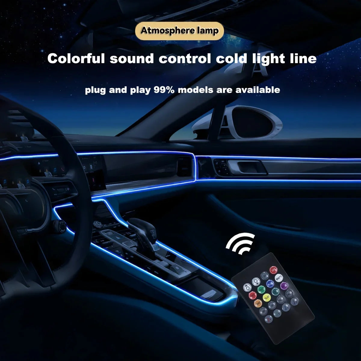 LED RGB Fiber Optic Interior Light Strip with Remote