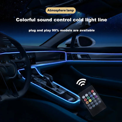 LED RGB Fiber Optic Interior Light Strip with Remote