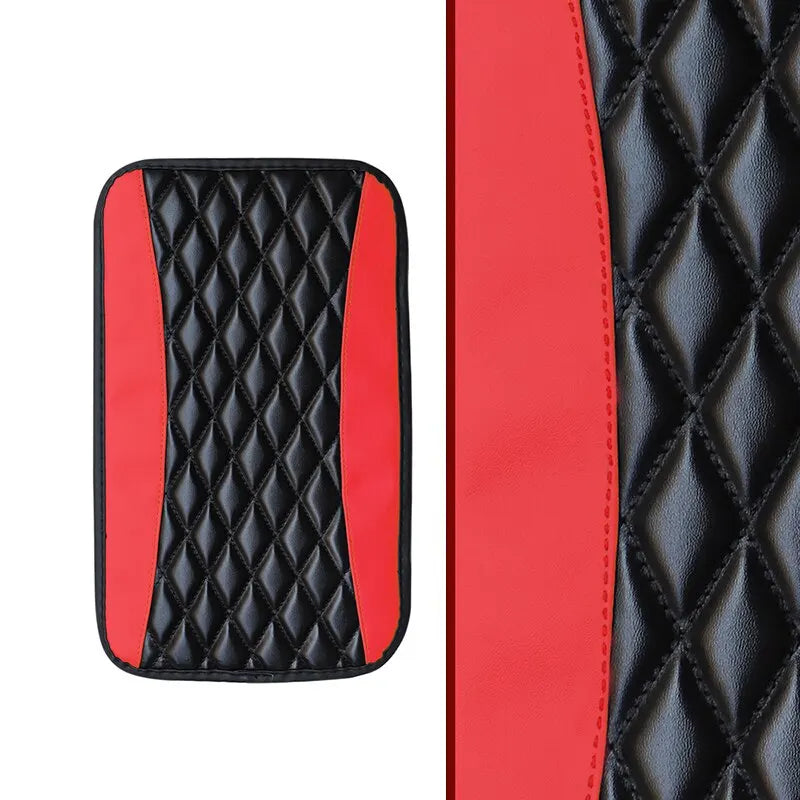 Universal PU Leather Car Armrest Cover Mat – Ethnic Style Waterproof Non-Slip Pad
