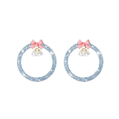 Rhinestone Bow Bell Car Start Switch Button Cover – Decorative Diamond Sticker Ring Trim