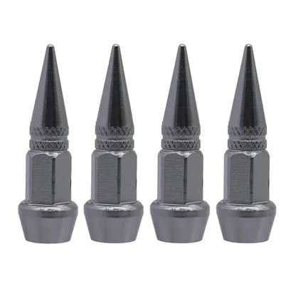 Bullet Style Tire Valve Caps Set of Four Universal Fit for Car Motorcycle and Bicycle