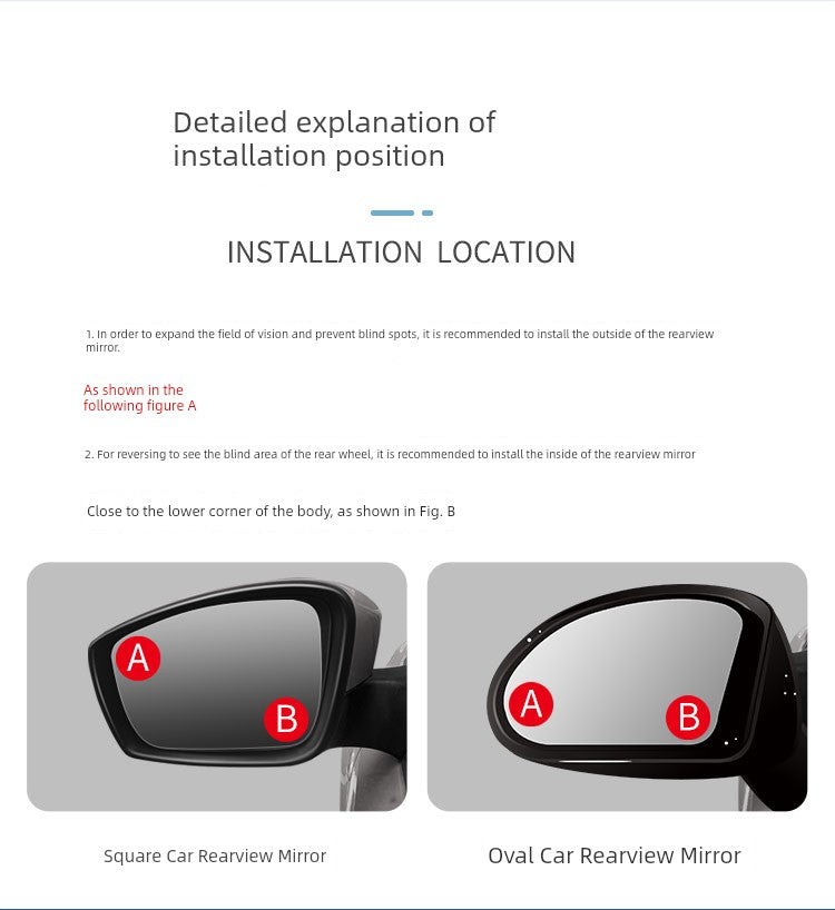 Rearview Round Blind Spot Mirror – 360° Wide Angle Car Reversing Assist