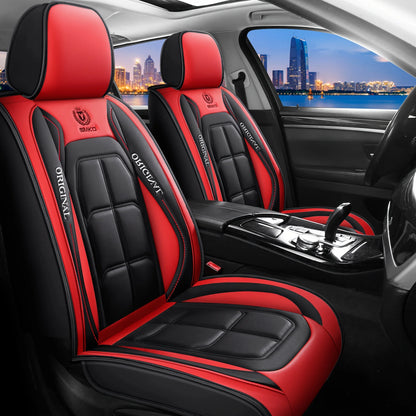 Universal Full Leather Car Seat Cover for Driver and Passenger Seats All Season Comfort