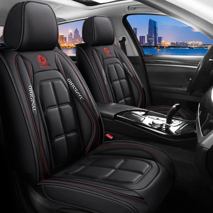 Universal Full Leather Car Seat Cover for Driver and Passenger Seats All Season Comfort