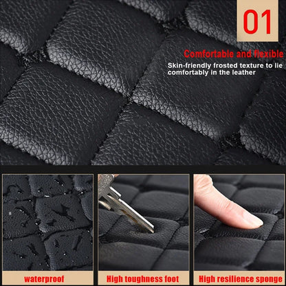 4PCS Universal PU Leather Car Floor Mats – Waterproof Front & Rear Foot Pad Protector Set