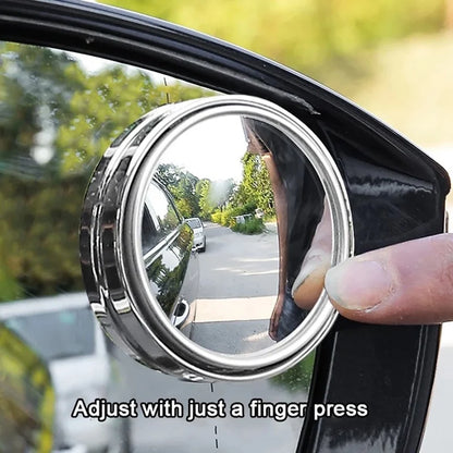 2PCS 360° Adjustable Blind Spot Round Mirrors – Wide Angle Auxiliary Rearview Convex Mirrors