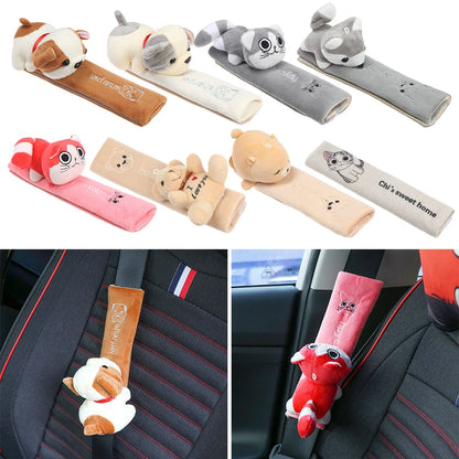 Cartoon Car Seat Belt Cover – Universal Flannel Shoulder Pad for Comfort & Safety