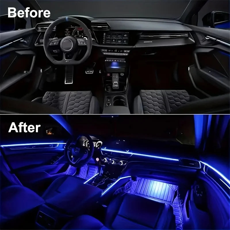 LED Ambient Car Door Light Kit with Music Sync and USB Rechargeable Battery