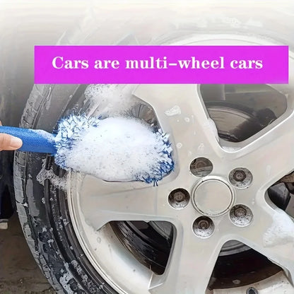 1PCS Portable Plush Car Cleaning Brush – Multifunctional Tire & Rim Care Tool