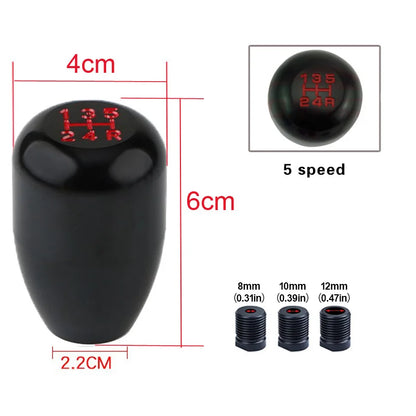 Universal Aluminum 5 Speed Gear Shift Knob for Manual Transmission Cars