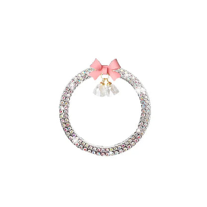 Rhinestone Bow Bell Car Start Switch Button Cover – Decorative Diamond Sticker Ring Trim