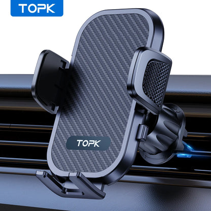 Universal Car Phone Holder for Air Vent with Gravity Clamp Design