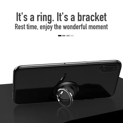 360° Rotating Finger Ring Holder Stand – Magnetic Car Mount Phone Grip with Universal Back Sticker