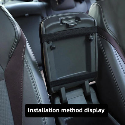 Universal PU Leather Car Armrest Cover Mat – Non-Slip Central Armrest Box Pad (Black)
