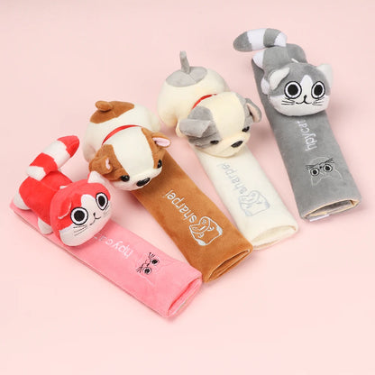 Cartoon Car Seat Belt Cover – Universal Flannel Shoulder Pad for Comfort & Safety