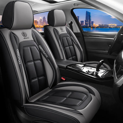 Universal Full Leather Car Seat Cover for Driver and Passenger Seats All Season Comfort