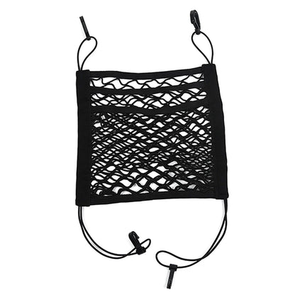 Car Mesh Seat Organizer and Pet Barrier with Pockets – 3 Layer Storage Net for Front Seats