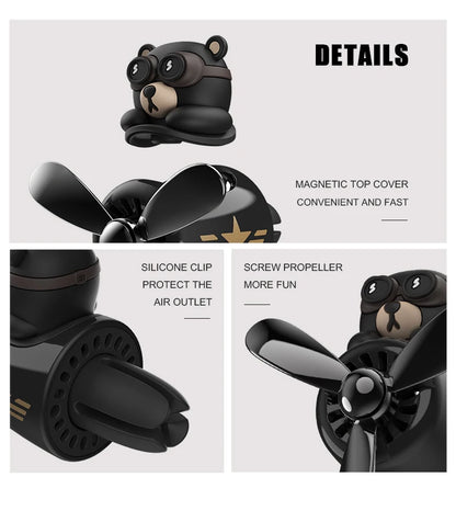 Bear Pilot Car Air Freshener Vent Clip
