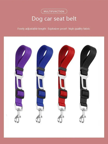 Dog Seat Belt, Dog Car Adjustable Seatbelts for Vehicle Nylon Pet Safety Heavy Duty & Elastic Car Harness for Dogs