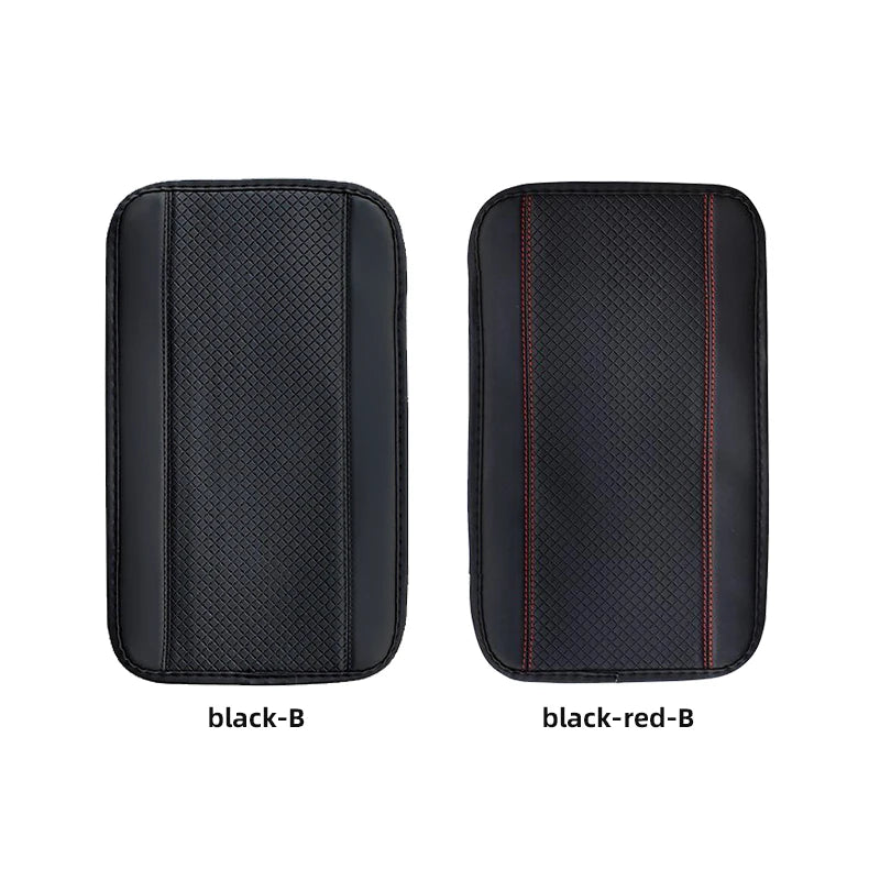 Universal PU Leather Car Armrest Cover Mat – Non-Slip Central Armrest Box Pad (Black)