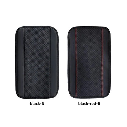 Universal PU Leather Car Armrest Cover Mat – Non-Slip Central Armrest Box Pad (Black)