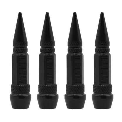 Bullet Style Tire Valve Caps Set of Four Universal Fit for Car Motorcycle and Bicycle