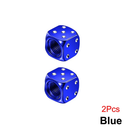 Aluminum Dice Tire Valve Cap Set for Car Motorcycle Bicycle or Truck