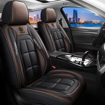 Universal Full Leather Car Seat Cover for Driver and Passenger Seats All Season Comfort